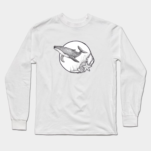 Whale Long Sleeve T-Shirt by ReneeDixonArt